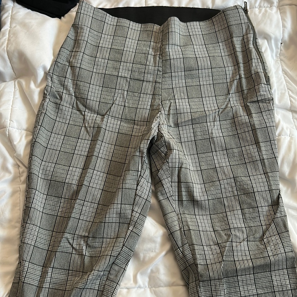 A new day side zip plaid dress pant